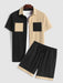 Front Pocket Short Sleeves Shirt And Shorts Set - Grafton Collection