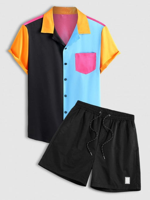 Pocket Shirt And Label Design Casual Shorts - Grafton Collection