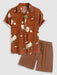 Flowers Pattern Shirt With Soft Textured Shorts - Grafton Collection