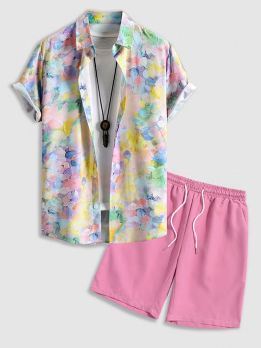 Splash Tie Dye Shirt And Casual Shorts Set - Grafton Collection