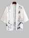 Crane Floral Pattern Front Kimono And Pants - Grafton Collection