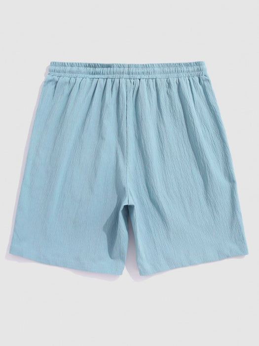 Flap Pocket Shirt And Applique Décor Shorts - Grafton Collection