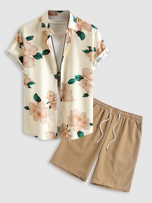 Floral Pattern Shirt And Casual Shorts - Grafton Collection
