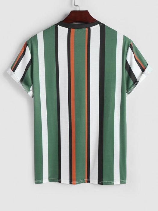 Striped Los Angeles Print T Shirt With Shorts