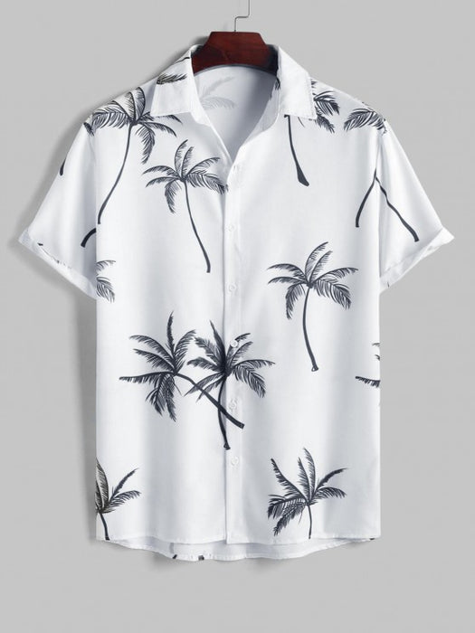 Coconut Tree Printed Shirt And Shorts - Grafton Collection