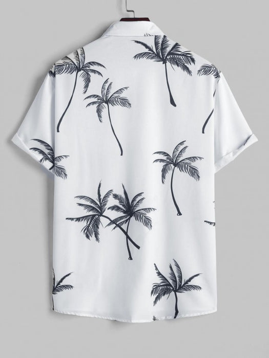 Coconut Tree Printed Shirt And Shorts