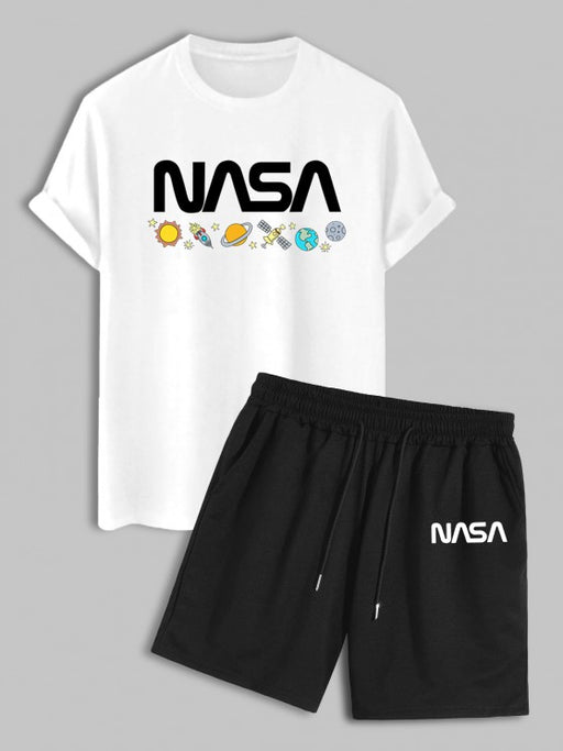 Planets Pattern T Shirt And Shorts Set - Grafton Collection