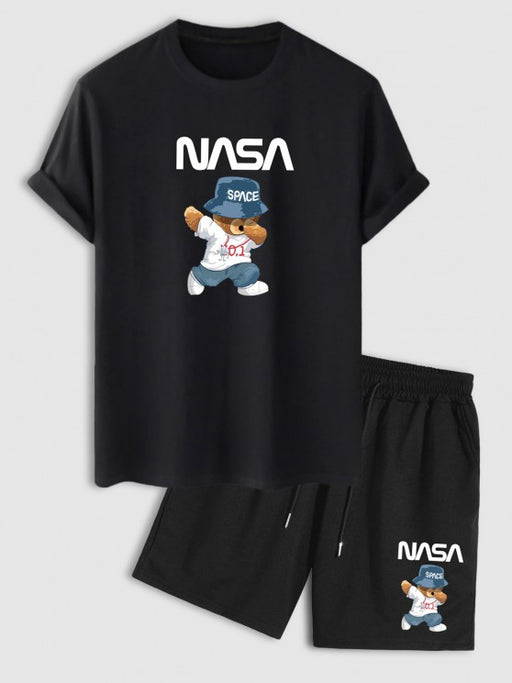 Dancing Cartoon Bear T Shirt And Shorts Set - Grafton Collection