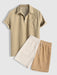 Polo Collared Corduroy Shirt And Shorts - Grafton Collection