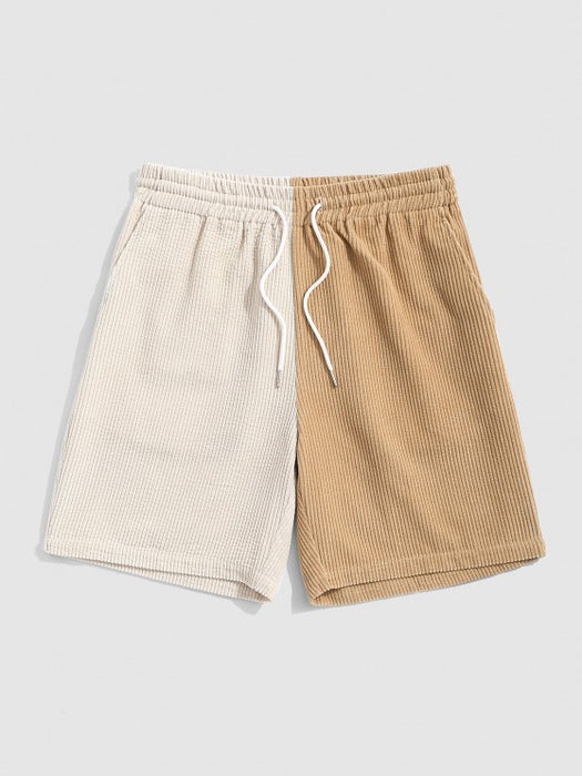 Polo Collared Corduroy Shirt And Shorts