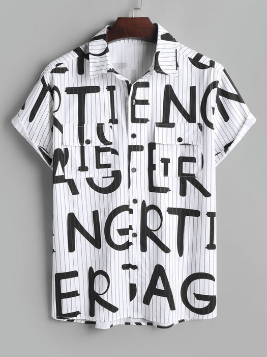 Letter Printed Shirt And Shorts - Grafton Collection