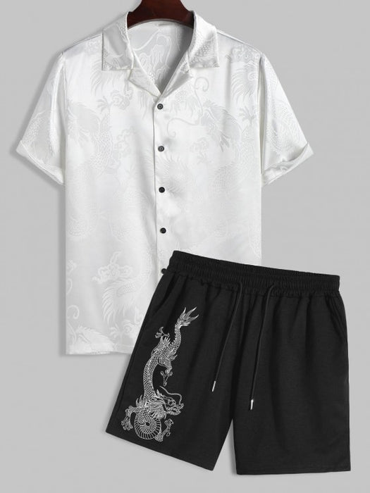 Printed Short Sleeves Shirt and Shorts Set - Grafton Collection