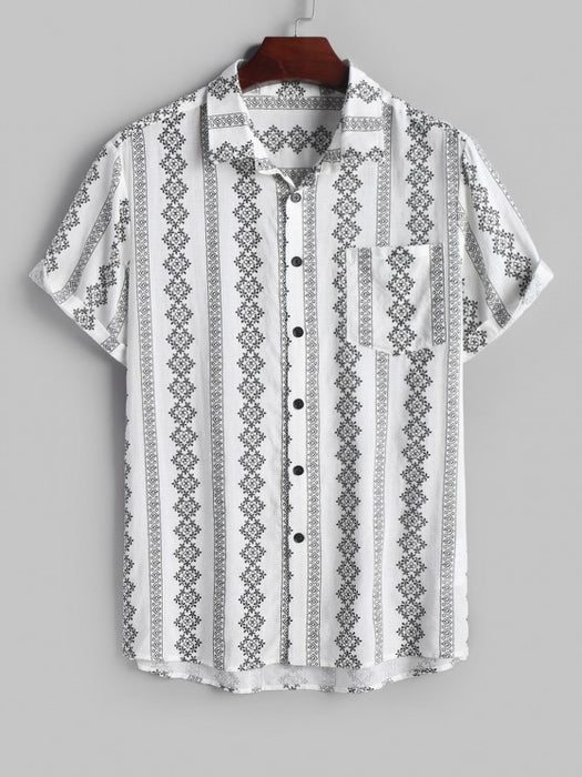 Printed Short Sleeves Shirt and Shorts Set - Grafton Collection