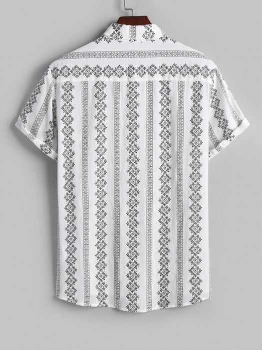 Printed Short Sleeves Shirt and Shorts Set