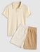 Polo Collared T Shirt With Corduroy Shorts - Grafton Collection