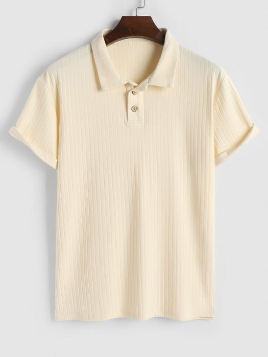 Polo Collared T Shirt With Corduroy Shorts - Grafton Collection