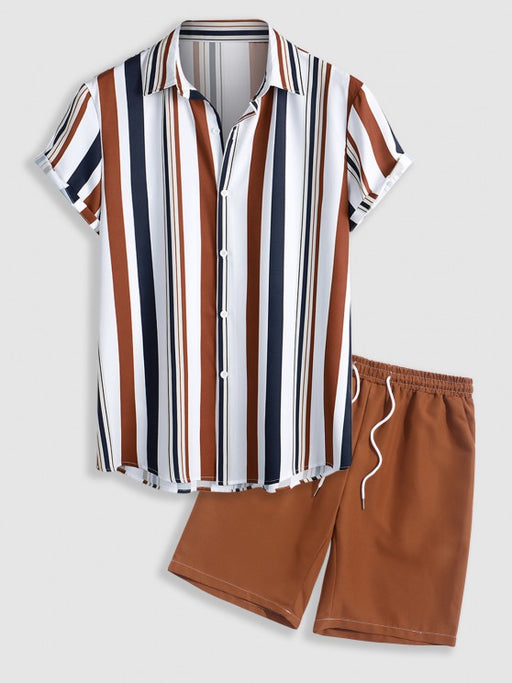 Button Up Shirt And Casual Shorts Set - Grafton Collection