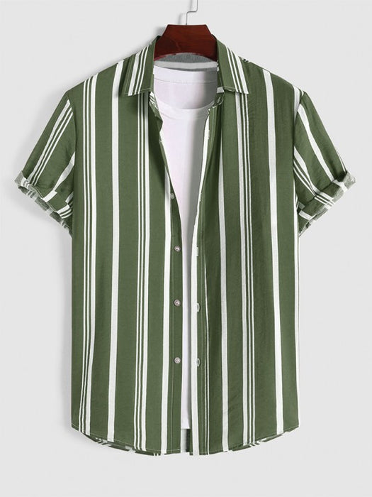 Striped Vacation Shirt And Cargo Shorts Set - Grafton Collection