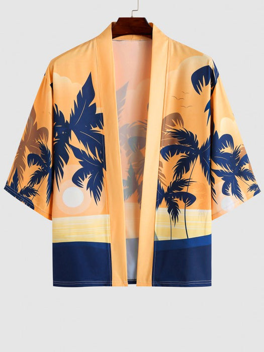 Sunset Pattern Beach Shirt And Shorts