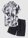 Floral Button Up Shirt With Casual Shorts Set - Grafton Collection