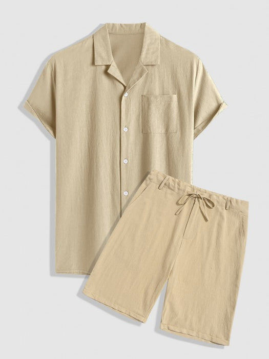 Short Sleeves Shirt With Shorts Set