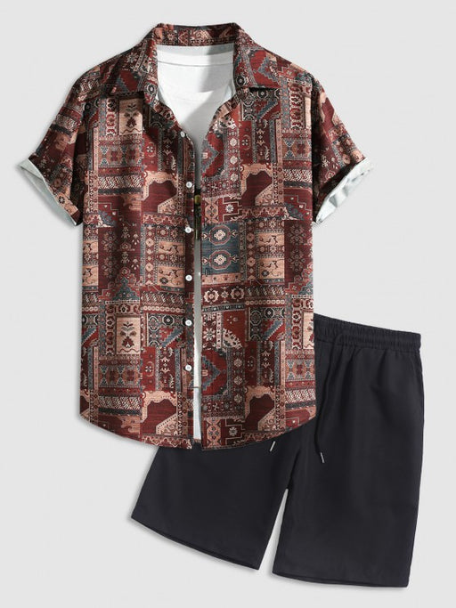 Printed Shirt And Shorts Set - Grafton Collection