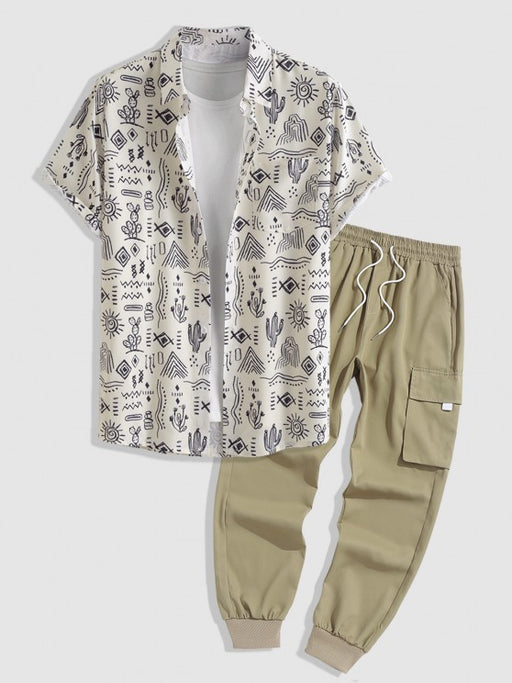 Short Sleeves Shirt With Cargo Pants Set - Grafton Collection