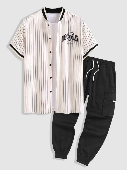 Striped Pattern Shirt With Pants Set - Grafton Collection