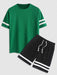 Striped Short Sleeves T Shirt And Shorts Set - Grafton Collection