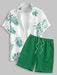 Tropical Leaves Pattern Shirt And Shorts Set - Grafton Collection