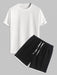 Solid Color Textured T Shirt And Shorts - Grafton Collection