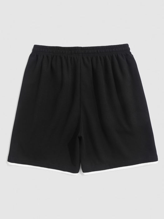 Solid Color Textured T Shirt And Shorts - Grafton Collection