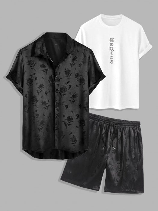 3 Pieces Short Sleeve Shirt And Shorts - Grafton Collection