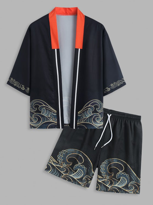 Print Kimono With Beach Shorts Set - Grafton Collection