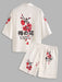 Plum Blossom Print And Board Shorts Set - Grafton Collection