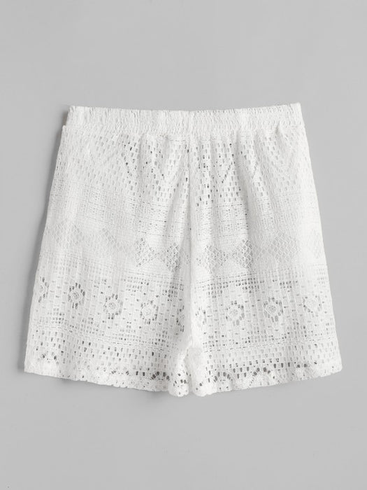 Netted Long Sleeves Shirt And Shorts - Grafton Collection