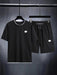 Textured Short Sleeves T Shirt And Shorts Set - Grafton Collection