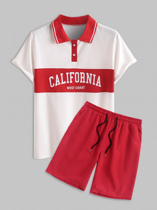 Polo Striped T Shirt With Shorts
