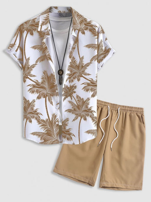 Coconut Tree Printed Shirt And Shorts - Grafton Collection