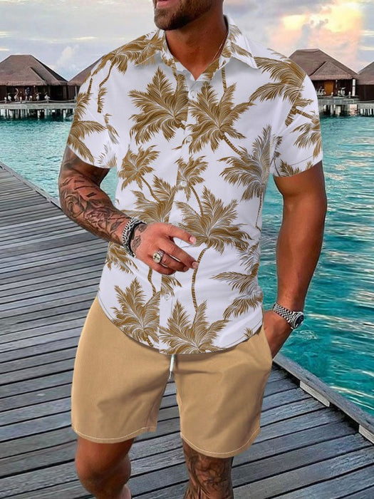 Coconut Tree Printed Shirt And Shorts - Grafton Collection