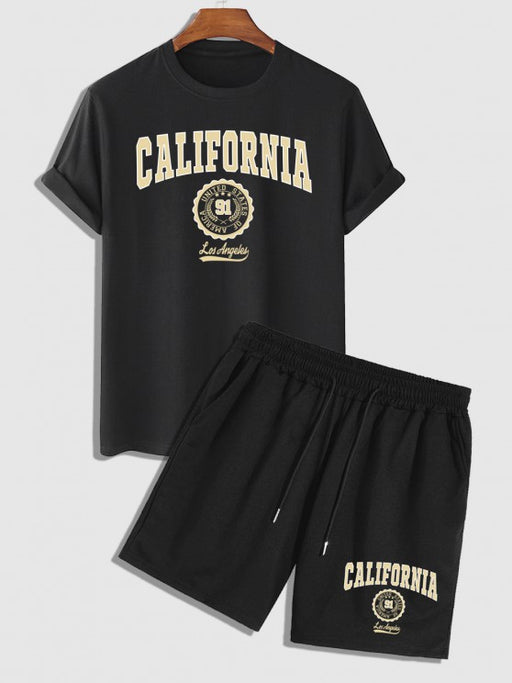 California Badge T Shirt And Shorts Set - Grafton Collection