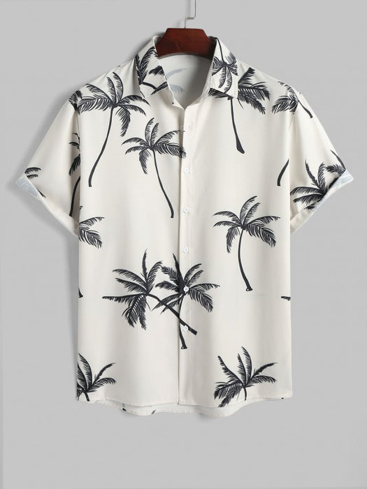 Coconut Tree Printed Shirt And Shorts - Grafton Collection