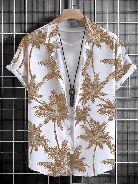 Coconut Tree Print Shirt With Set