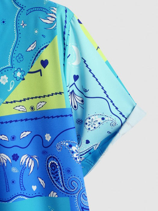 Coconut Tree Pattern Shirt And Shorts