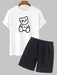 Bear Printed T Shirt And Shorts - Grafton Collection