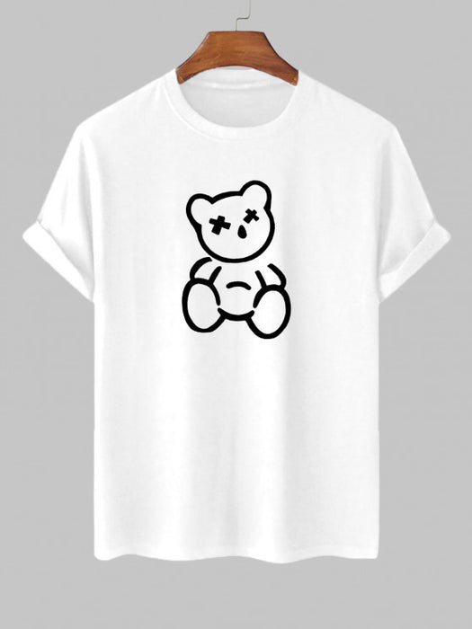 Bear Printed T Shirt And Shorts