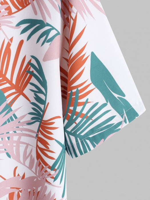 Tropical Palm Printed Shirt And Shorts - Grafton Collection