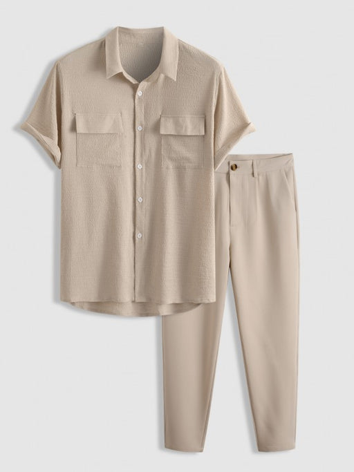 Short Sleeves Shirt And Tapered Work Pants Set - Grafton Collection