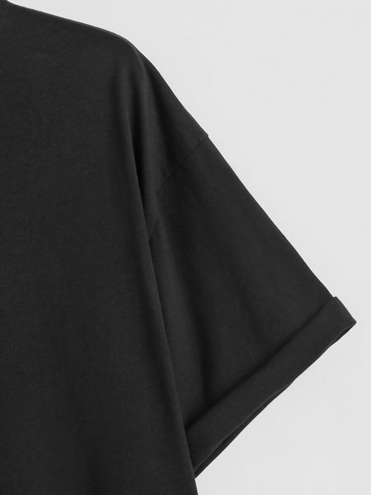 Graphic Printed Short Sleeves T Shirt And Casual Shorts Set - Grafton Collection