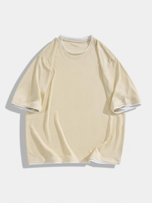 Silk Textured T Shirt And Shorts